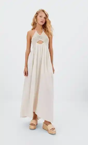 Stradivarius Vestido crochet bimateria oferta