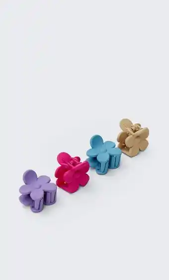 Set 4 pinzas de pelo midi flor
