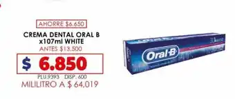 Crema Dental Oral B x 107ml White