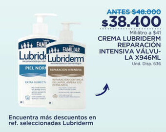 FarmaTodo Crema Lubriderm Reparacion Intensiva Valvula x 946ml oferta