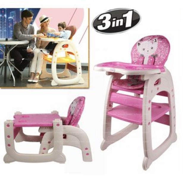 Linio Silla comedor escritorio bebe infantil 3 en 1 reclinable + obsequio oferta