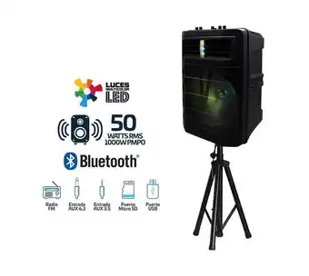 Panamericana Parlante vta de 50 w rms con bluetooth®, negro + trípode oferta