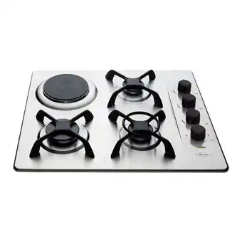 Estufa de empotrar inox 60x50 cm hierro fundido mixta 120v gas natural