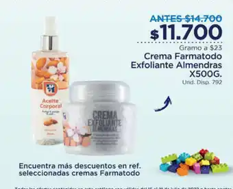 FarmaTodo Crema Farmatodo Exfoliante Almendras x500G oferta