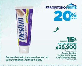 FarmaTodo Crema Desitin Unguento Original Anti Pañalitis x113g oferta