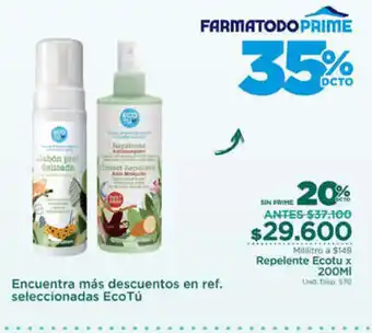 FarmaTodo Repelente Ecotu x 200 ml oferta