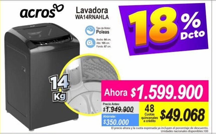 Alkomprar Acros - Lavadora WA14RNAHLA oferta