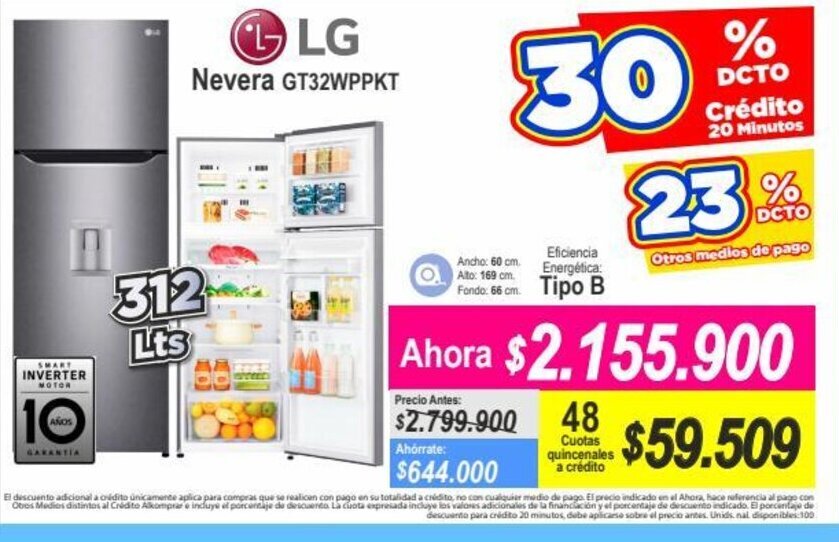 Alkomprar LG - Nevera GT32WPPKT oferta
