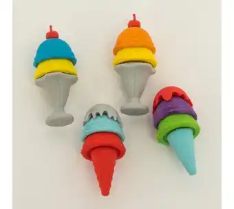 Set de borradores x 4 unidades, diseño helados