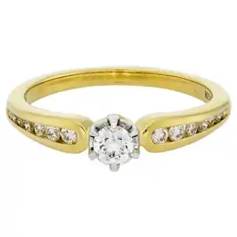 Kevin's Joyeros Anillo compromiso en oro amarillo de 18 kilates, con diamante central de 0.20 ct y decoración en diamantes de 0.19 ct oferta