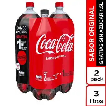 Éxito Bebida original sin azucar coca cola 3000 ml oferta