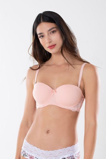 Lili Pink Brasier strapless en microfibra y encaje oferta