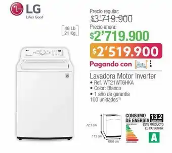 Jumbo Lg lavadora motor inverter oferta