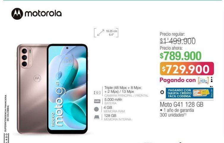 Jumbo Motorola moto g41 128 gb oferta