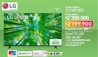Jumbo Lg smart tv led uhd 4k 60" oferta