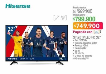 Hisense smart tv led hd 32"