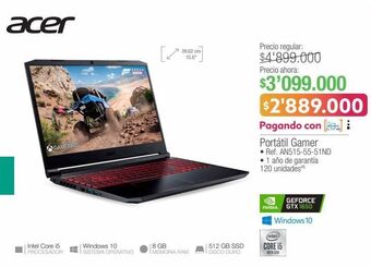 Jumbo Acer portátil gamer oferta