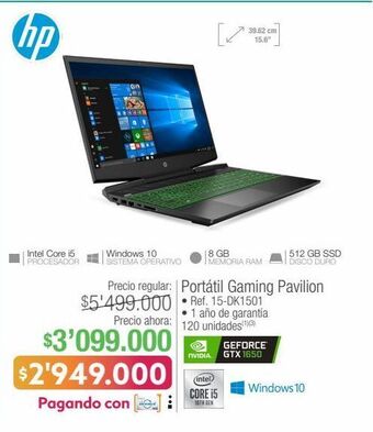 Jumbo Hp portátil gaming pavilion oferta
