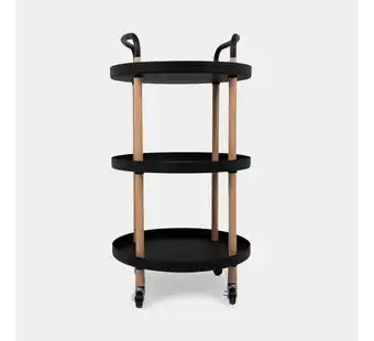 Panamericana Organizador redondo de 3 niveles con ruedas, negro oferta