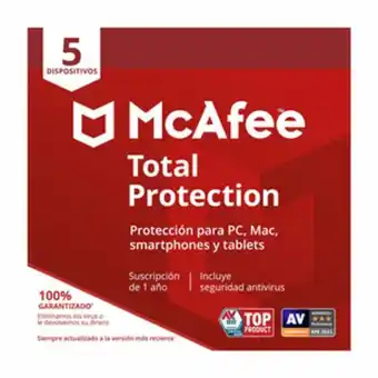Ktronix Antivirus mcafee total protection 5 dispositivos oferta