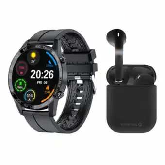 Ktronix Reloj inteligente esenses sw-10 44.3 mm negro + audífonos inalámbricos tws-30 negro oferta