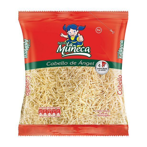 Merqueo Pasta spaguetti cabello de ángel la muñeca oferta