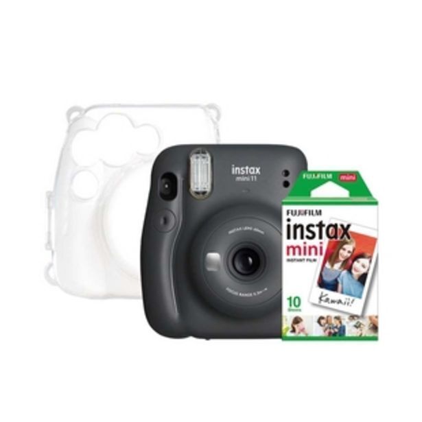 Ktronix Cámara instax fujifilm mini 11  negro + estuche + papel x 10 oferta