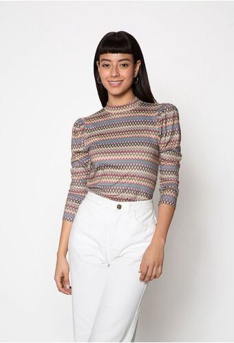 ELA Blusa manga 3/4 con cuello tortuga oferta
