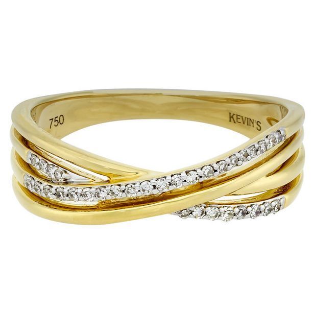 Kevin's Joyeros Anillo en oro amarillo de 18 kilates, con diamantes de 0.13 ct oferta