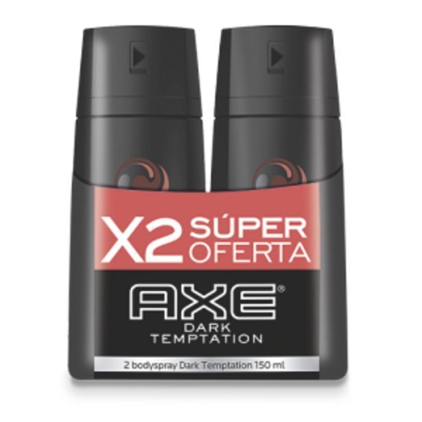 Makro Body spray axe aerosol dark temptation 150mlx2u oferta