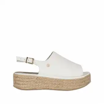 Bon-Bonite Espadrila color blanco puro en cuero granito oferta