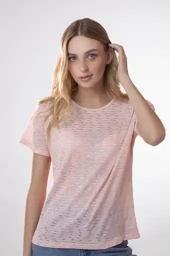 Camiseta manga corta en microfibra texturizada
