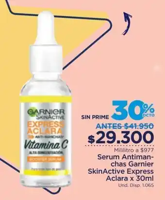 FarmaTodo Serum Antimanchas Garnier AkinActive Express Aclara x 30ml oferta