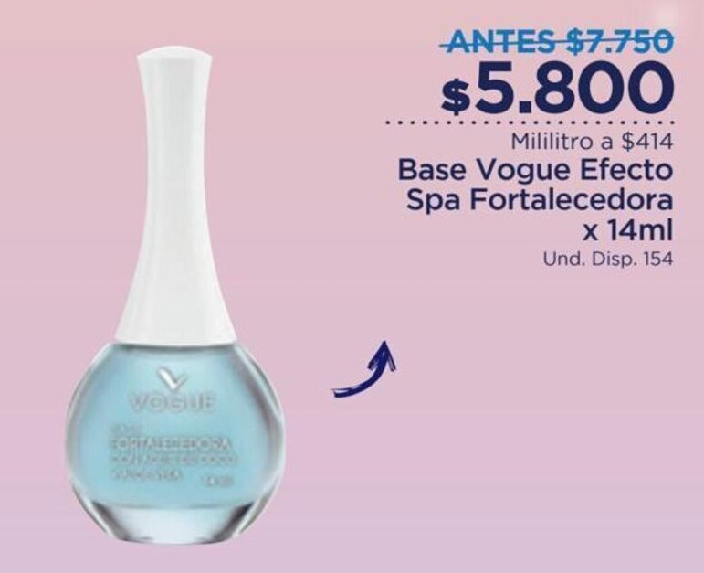 FarmaTodo Base Vogue Efecto Spa Fortalecedora x 14ml oferta