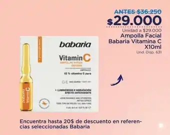 FarmaTodo Ampolla Facial Babaria Vitamina C x 10ml oferta