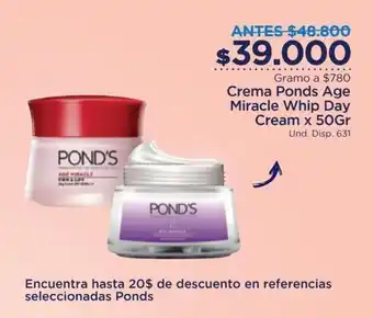 FarmaTodo Crema Ponds Age Miracle Whip Day Cream x 50g oferta