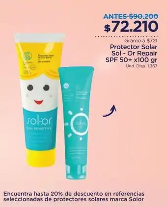 FarmaTodo Protector Solar Sol-or Repair SPF50+ x 100g oferta
