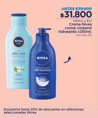 FarmaTodo Crema Nivea Creme Corporal Hidratante x 250ml oferta