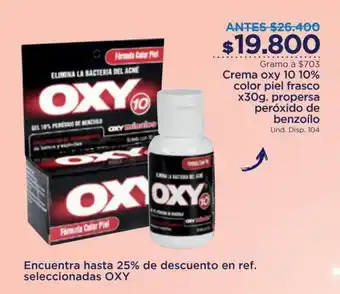 FarmaTodo Crema Oxy 10 Color Piel Frasco x 30g oferta