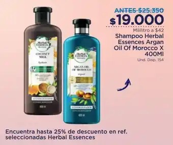 FarmaTodo Shampoo Herbal Essences Argan Oil of Morocco x 400ml oferta