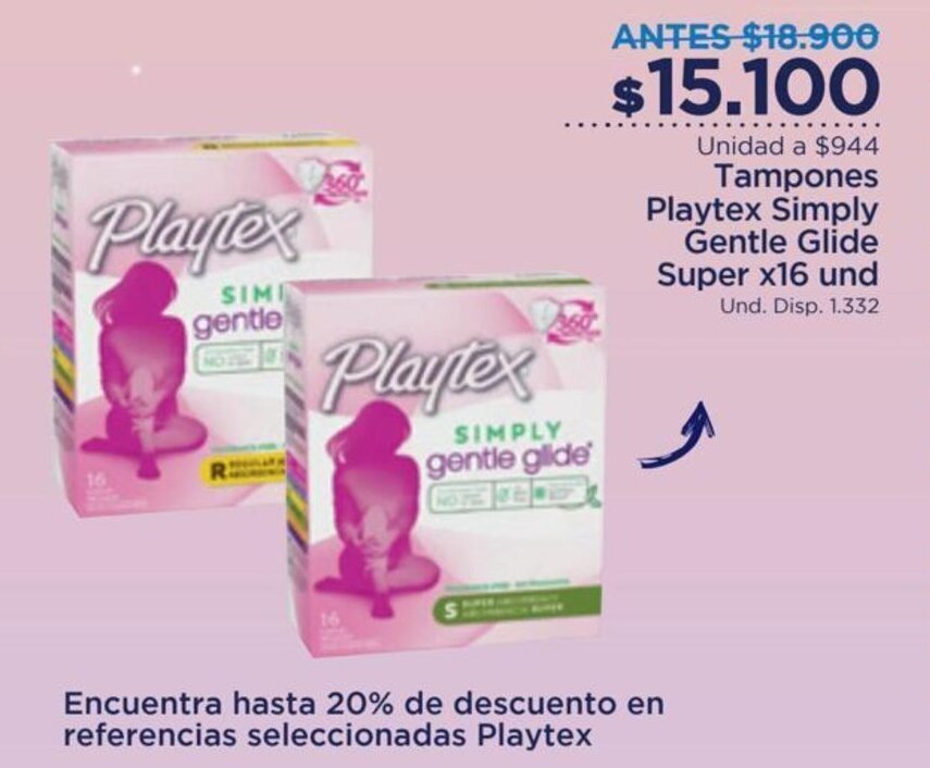 FarmaTodo Tampones Playtex Simply Gentle Glide Super x 16 und oferta
