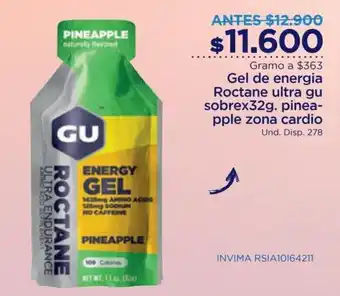 FarmaTodo Gel de Energia Roctane Ultra GU Sobre x 32g Pineapple Zona Cardio oferta