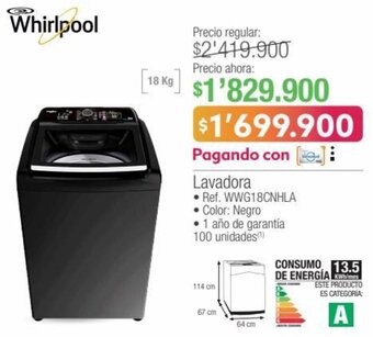 Jumbo Whirlpool Lavadora 18kg oferta