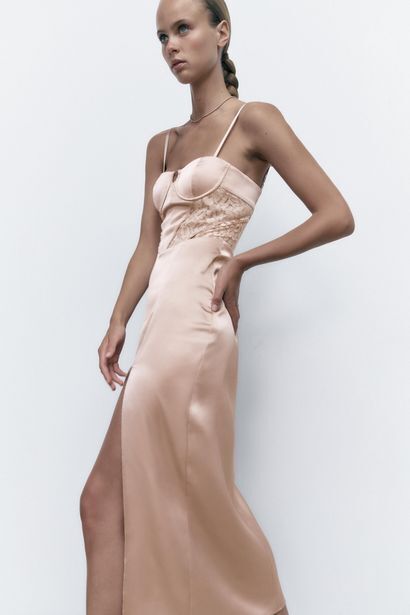 Zara Vestido corsetero combinado oferta