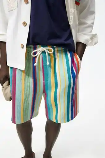 Zara Bermuda jacquard rayas oferta