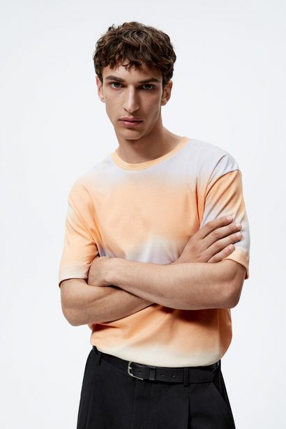 Zara Camiseta estampado degradado oferta