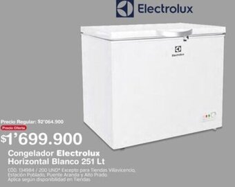 Makro Congelador Electrolux Horizontal Blanco 251Lt oferta