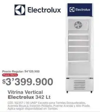 Makro Vitrina Vertical Electrolux 342Lt oferta
