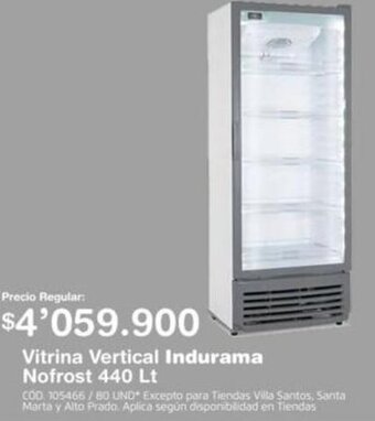 Makro Vitrina Vertical Indurama Nofrost 440Lt oferta