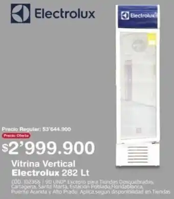 Makro Vitrina Vertical Electrolux 282Lt oferta